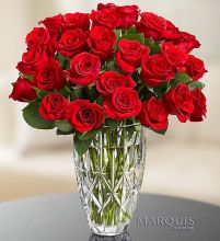Red Roses in Marquis by Waterford&reg; Vase