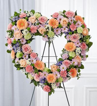 Always Remember&trade; Floral Heart Tribute- Pastel