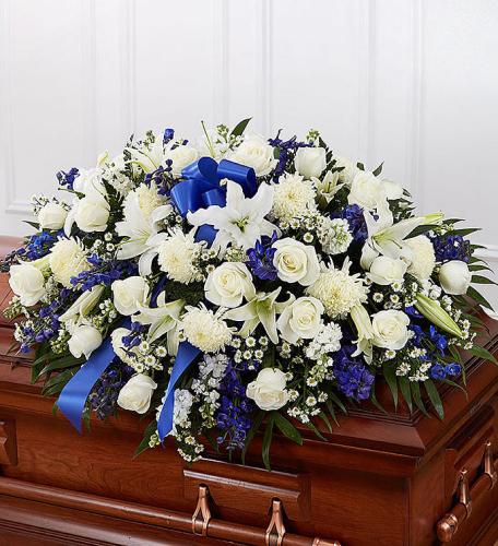 Blue &amp; White Mixed Half Casket Cover