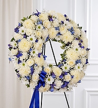 Serene Blessings&trade; Standing Wreath- Blue and White